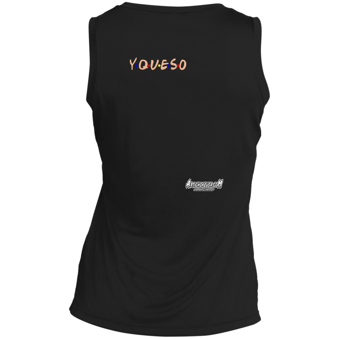 ArtichokeUSA Custom Design. FRIJOLE (CON QUESO). Ladies' Sleeveless V-Neck