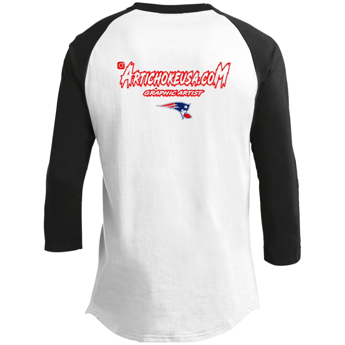 ArtichokeUSA Custom Design. New England Deflatriots. New England Patriots Parody. Youth 3/4 Raglan Sleeve Shirt