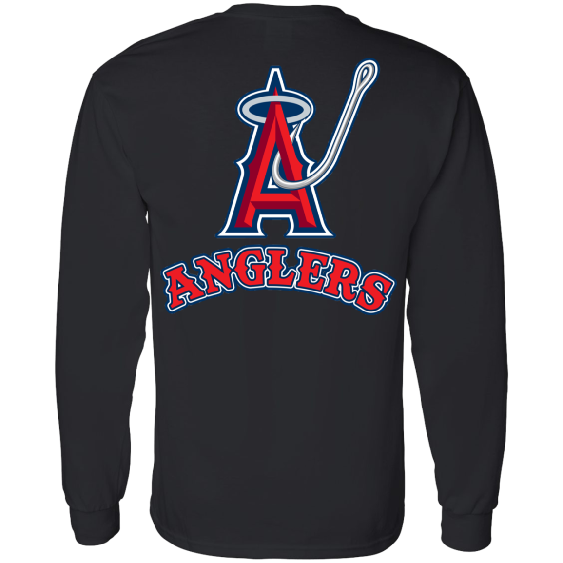 ArtichokeUSA Custom Design. Anglers. Southern California Sports Fishing. Los Angeles Angels Parody. LS T-Shirt 5.3 oz.