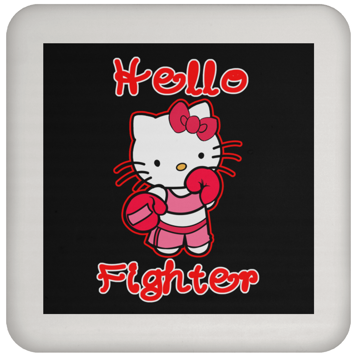 Artichoke Fight Gear Custom Design #13. Hello Fightter. Hello Kitty Parody. MMA. Coaster
