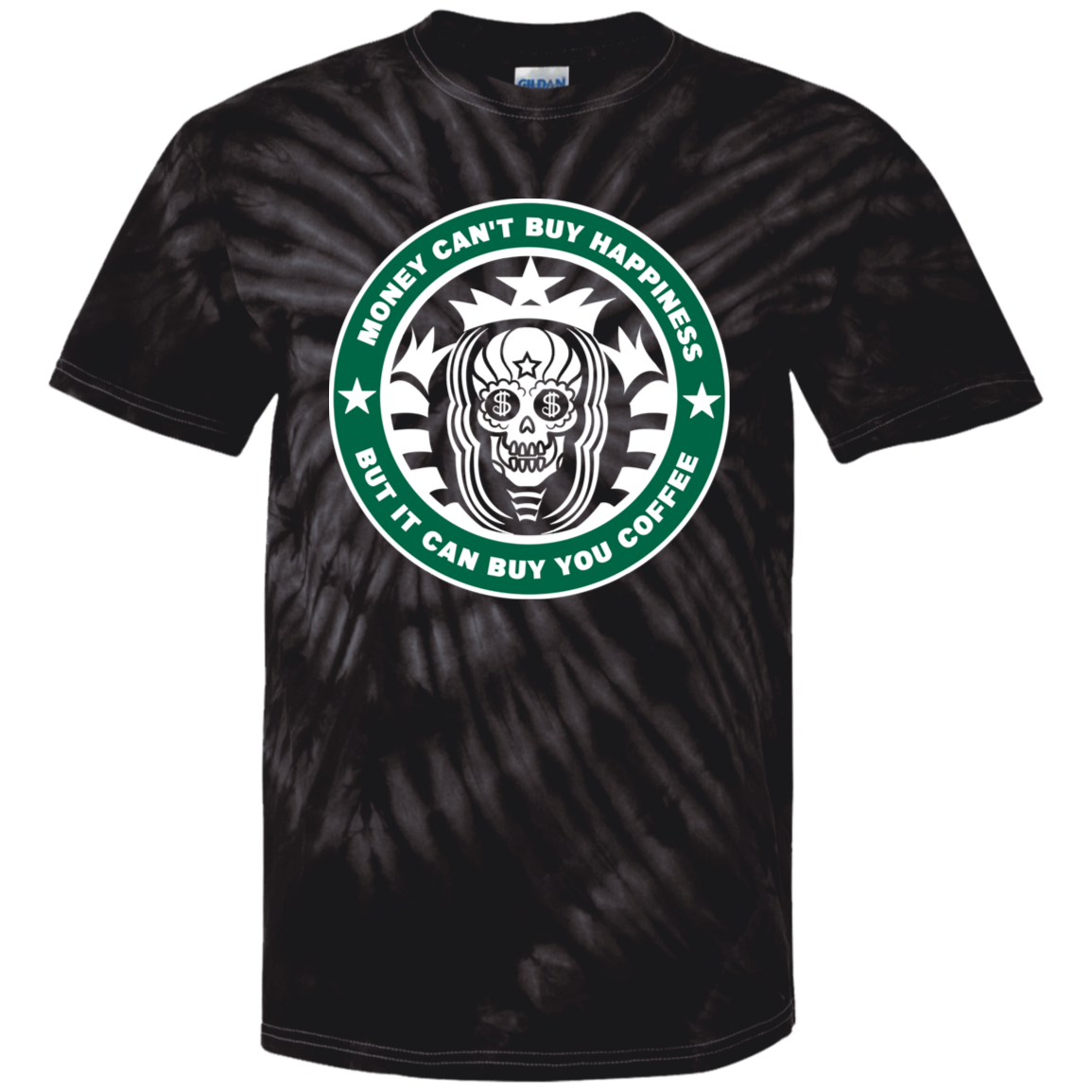 ArtichokeUSA Custom Design. Money Can't Buy Happiness But It Can Buy You Coffee. Youth Tie Dye T-Shirt