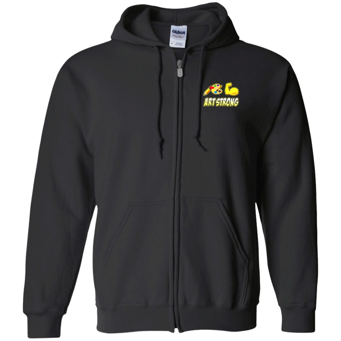 ArtichokeUSA Custom Design. Art Strong. Zip Up Hooded Sweatshirt