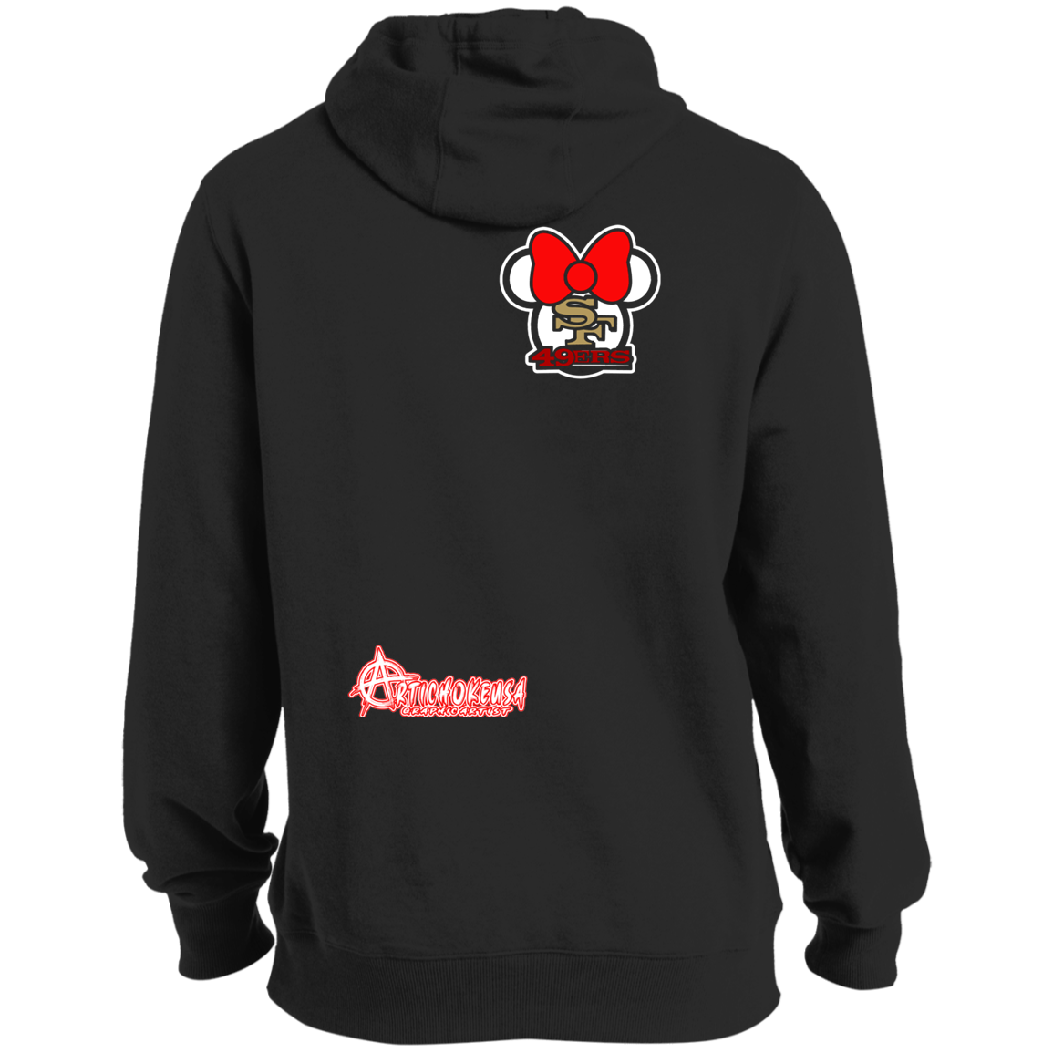 ArtichokeUSA Custom Design #51. These are a few of my favorite things. SF 49ers/Hello Kitty/Mickey Mouse Fan Art. Ultra Soft Pullover Hoodie