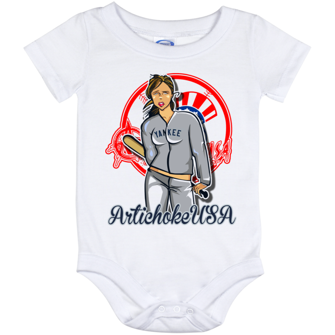 ArtichokeUSA Character and Font Design. Let’s Create Your Own Design Today. Brooklyn. Baby Onesie 12 Month
