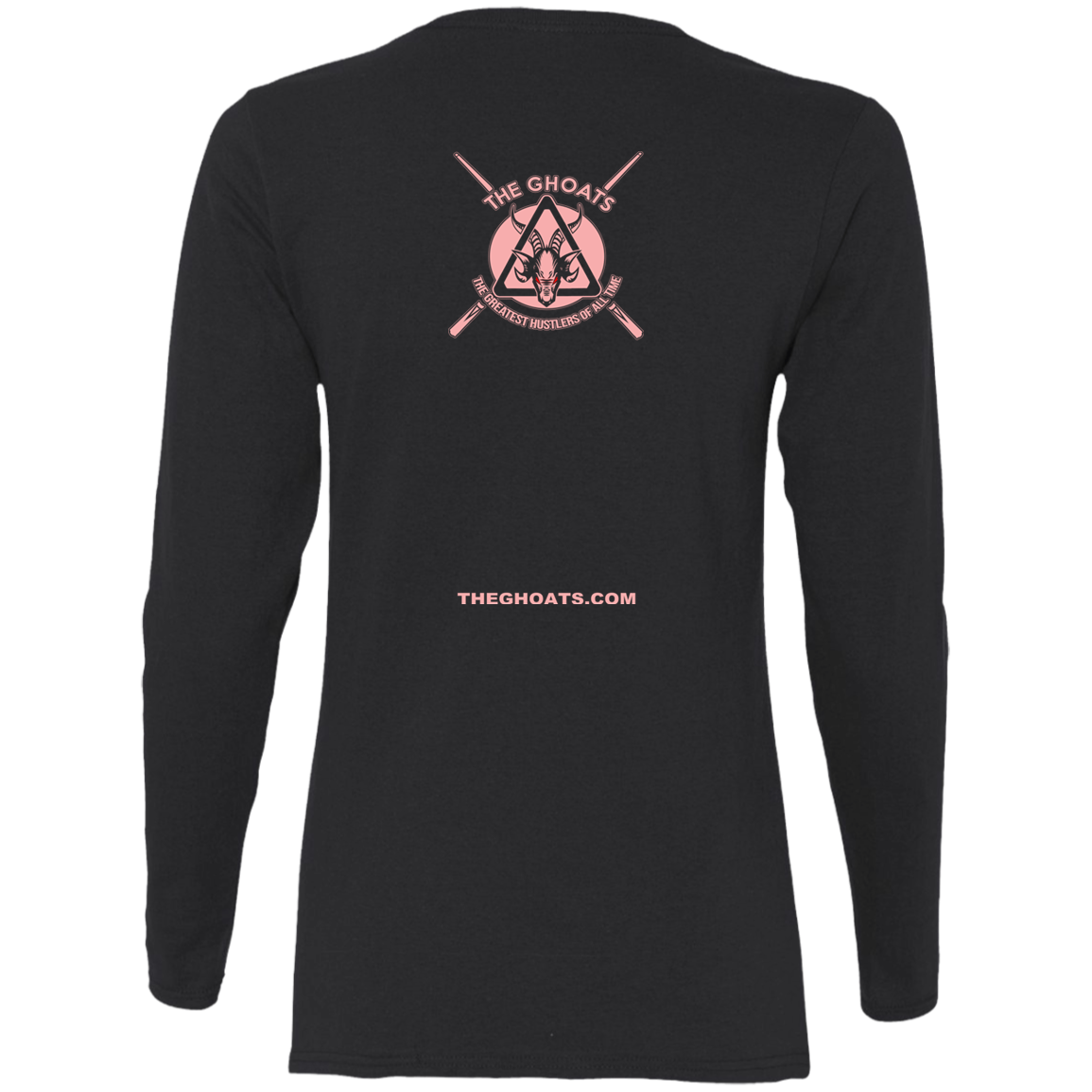 The GHOATS Custom Design #9. Ying Yang. Pool Love Peace. Ladies' Cotton LS T-Shirt