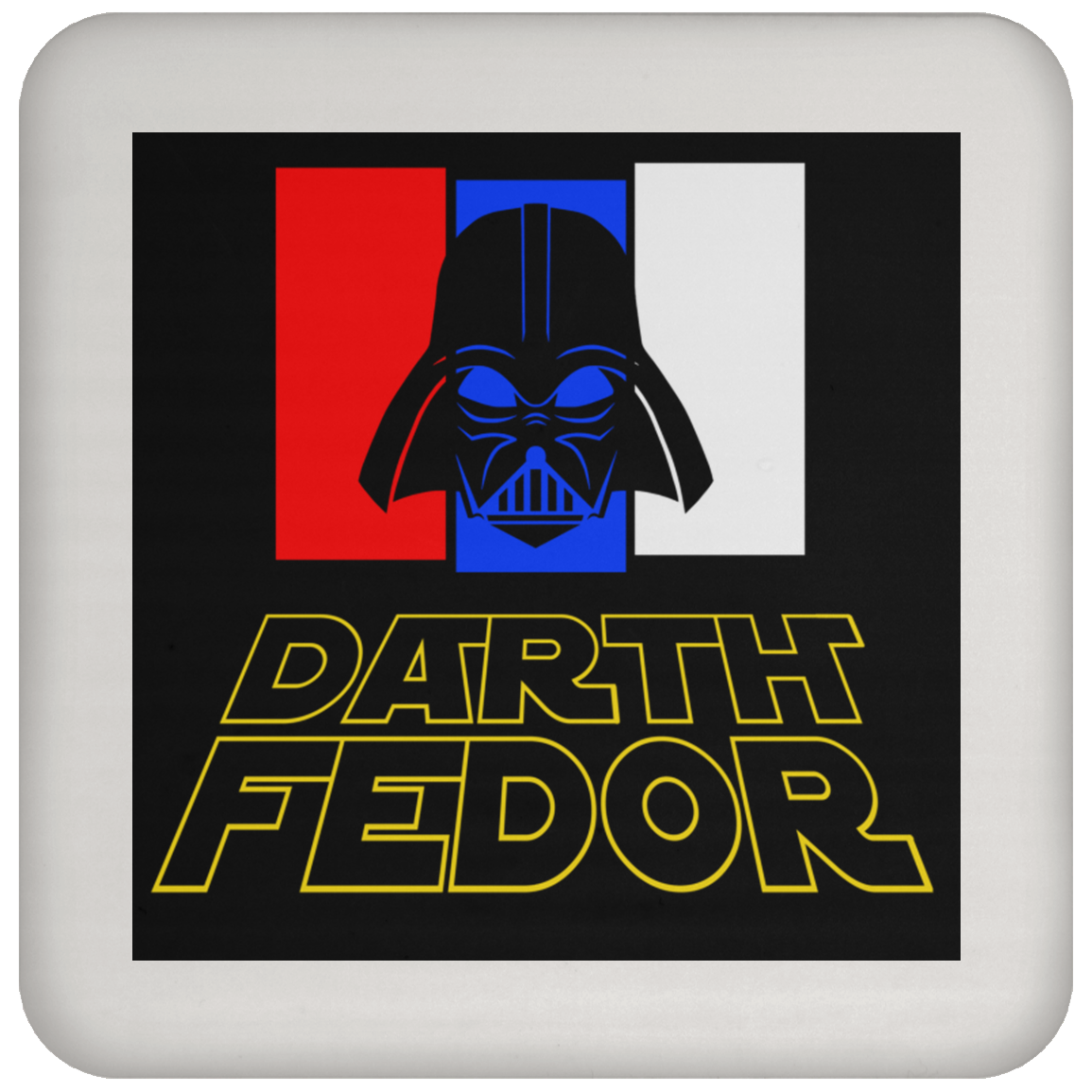 Artichoke Fight Gear Custom Design #15. Darth Fedor. Fedor Emelianenko / Darth Vader Parody. Fan Art Parody. MMA. Coaster