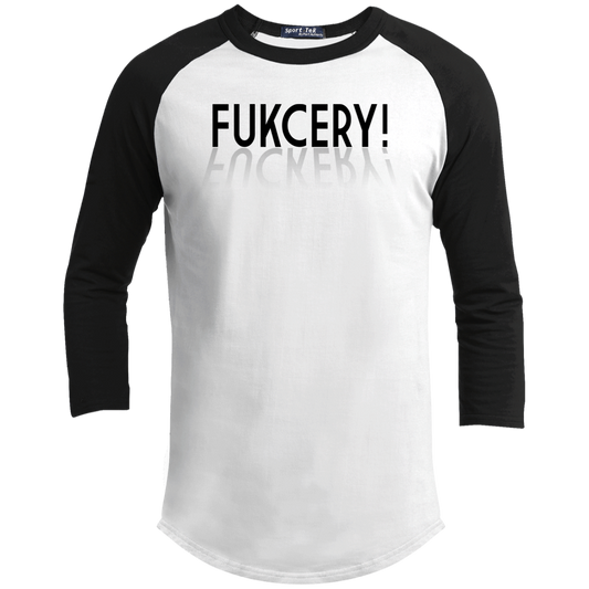 ArtichokeUSA Custom Design. FUKCERY. The New Bullshit. Youth 3/4 Raglan Sleeve Shirt