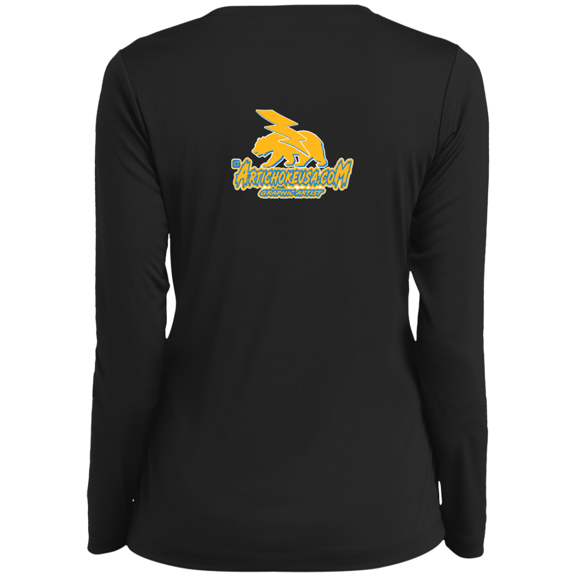 ArtichokeUSA Custom Design. Los Angeles Chargers Fan Art. Ladies’ Long Sleeve Performance V-Neck Tee