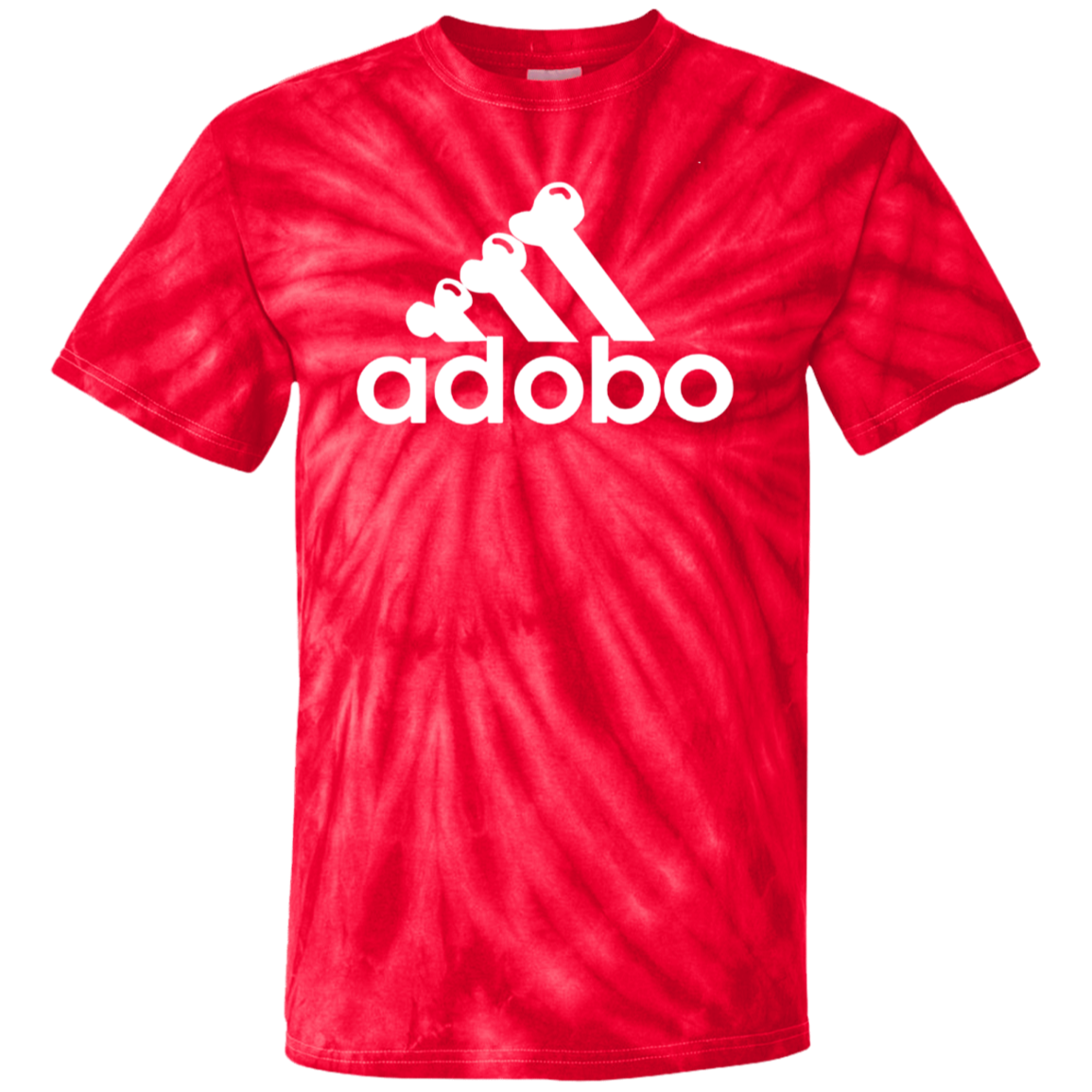ArtichokeUSA Custom Design. Adobo. Adidas Parody. 100% Cotton Tie Dye T-Shirt