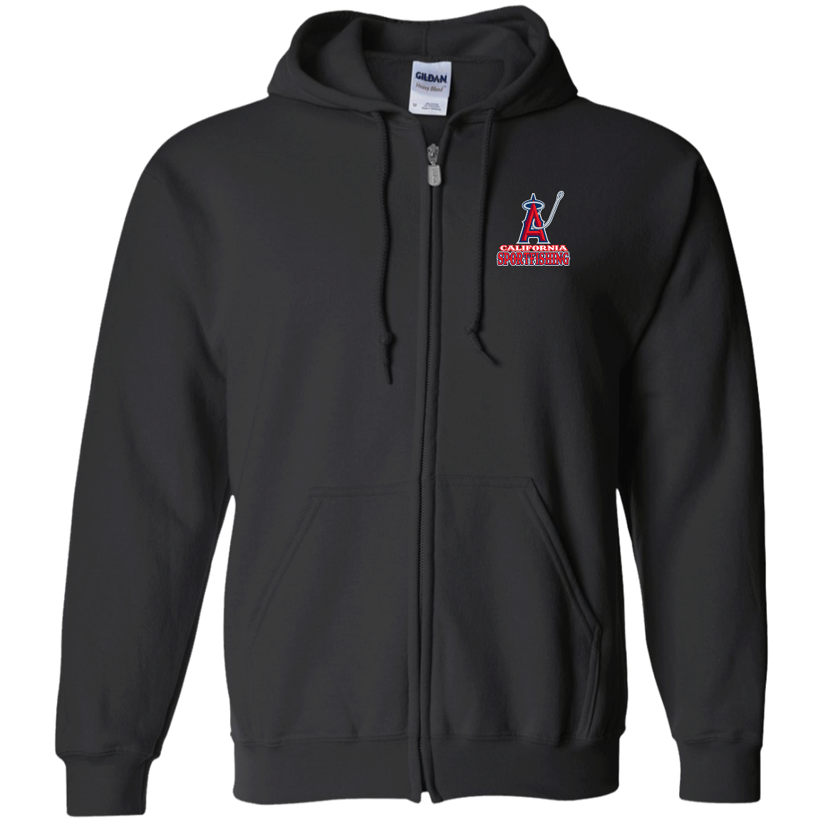 ArtichokeUSA Custom Design. Anglers. Southern California Sports Fishing. Los Angeles Angels Parody. Zip Up Hooded Sweatshirt