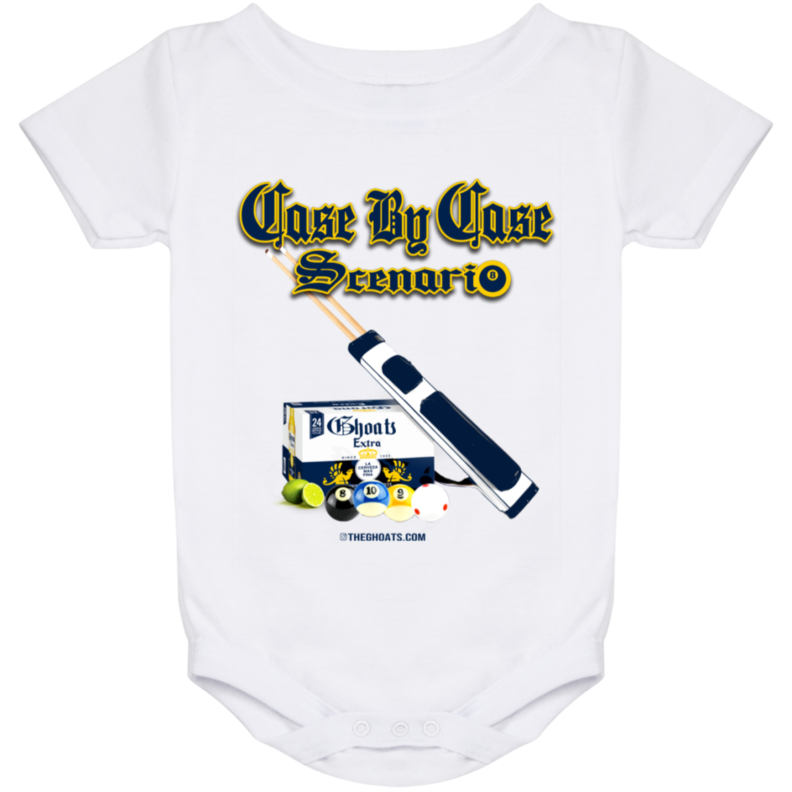 The GHOATS Custom Design. #6 Case by Case Scenario. Baby Onesie 24 Month