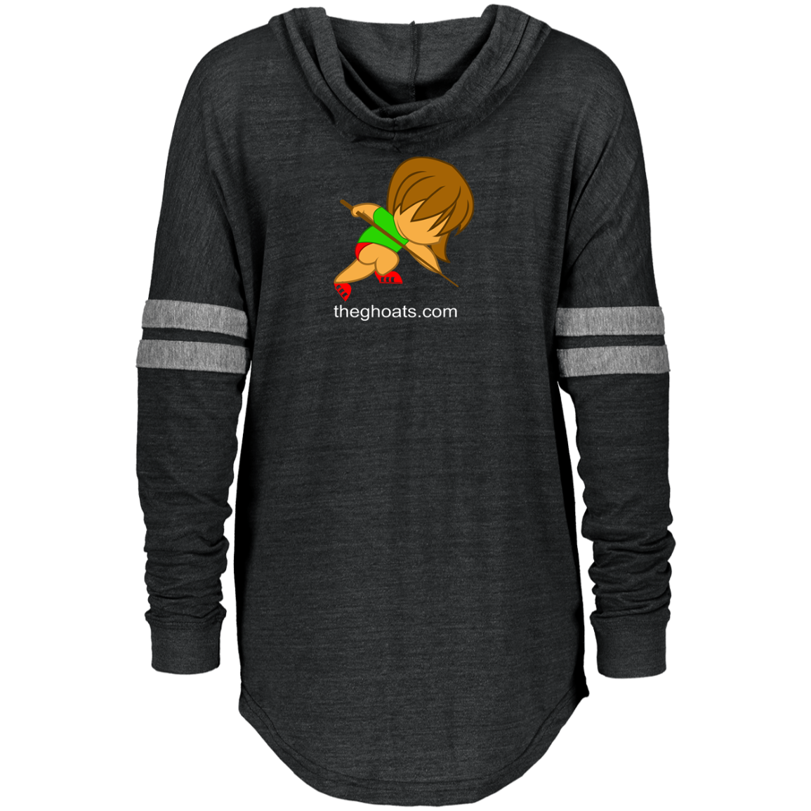 The GHOATS Custom Design. #30 Estafadora. (Spanish translation for Female Hustler). Ladies Hooded Low Key Pullover