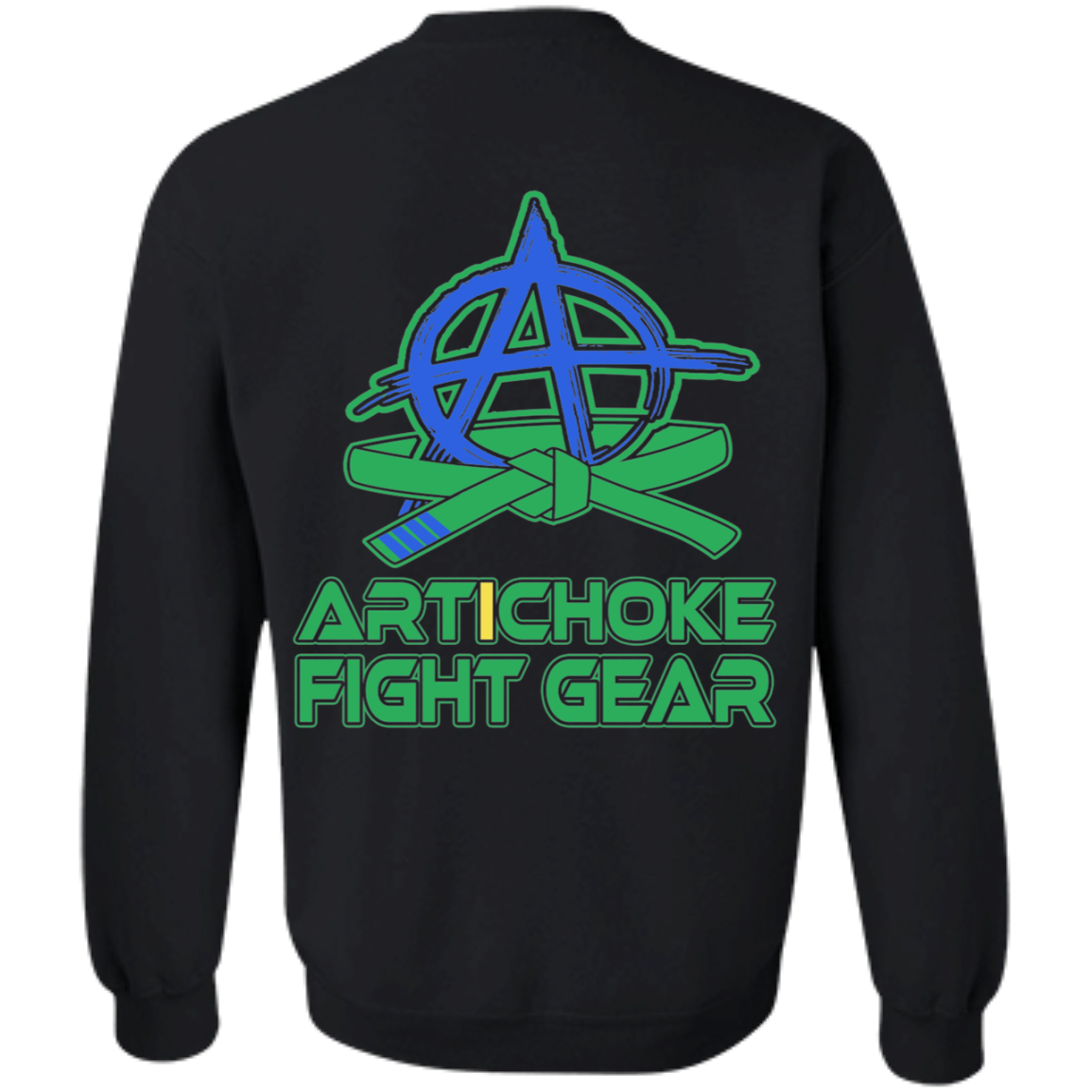 Artichoke Fight Gear Custom Design #5. BJJ MLB Brazil Flag Colors. Parody v2. Crewneck Sweatshirt