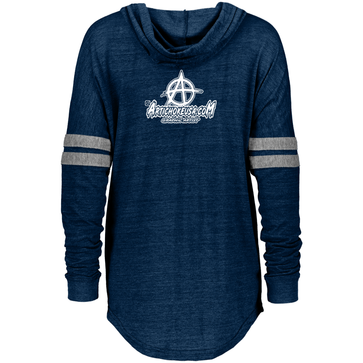 ArtichokeUSA Custom Design. Adobo. Adidas Parody. Ladies Hooded Low Key Pullover