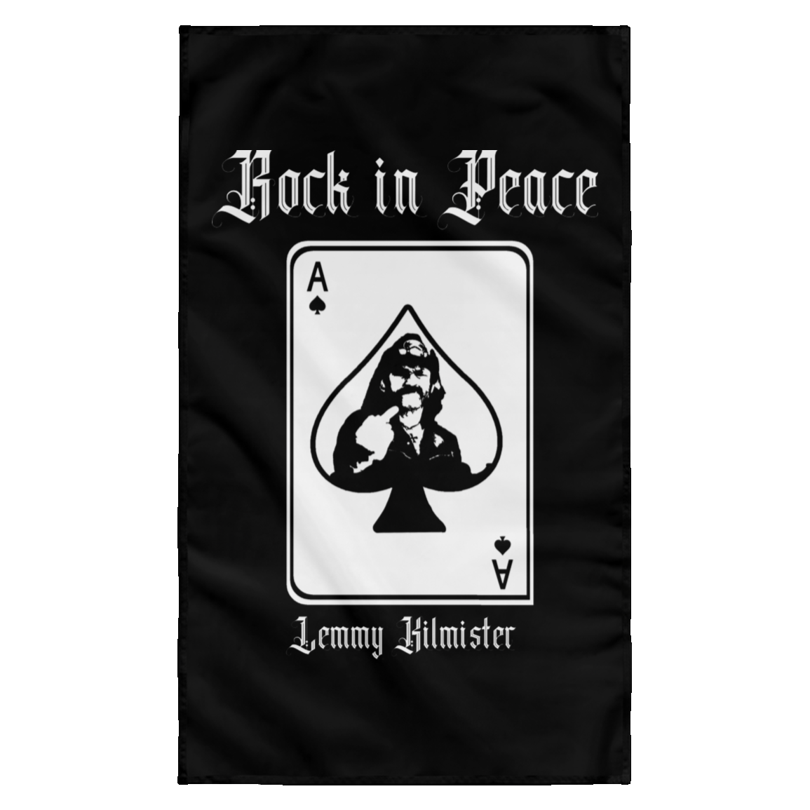 ArtichokeUSA Custom Design. Lemmy Kilmister "Ace of Spades" Tribute Fan Art Version 2 of 2. Wall Flag