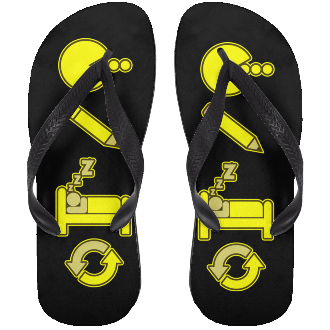 Artichoke Custom Design. Eat. Draw. Sleep. Repeat. Adult Flip Flops