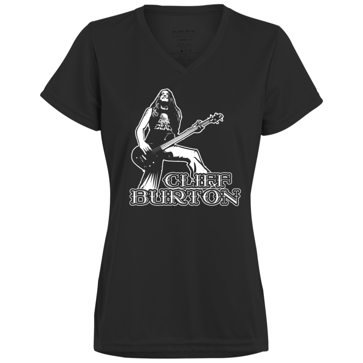 ArtichokeUSA Custom Design. Cliff Burton Tribute. Ladies’ Moisture-Wicking V-Neck Tee