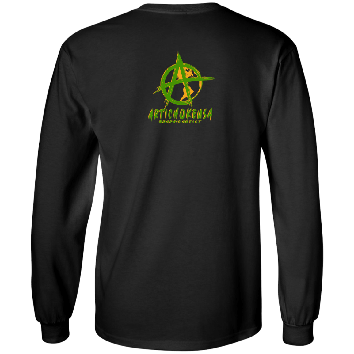 ArtichokeUSA Custom Design. EARTH-ART=EH. 100% Cotton Long Sleeve T-Shirt
