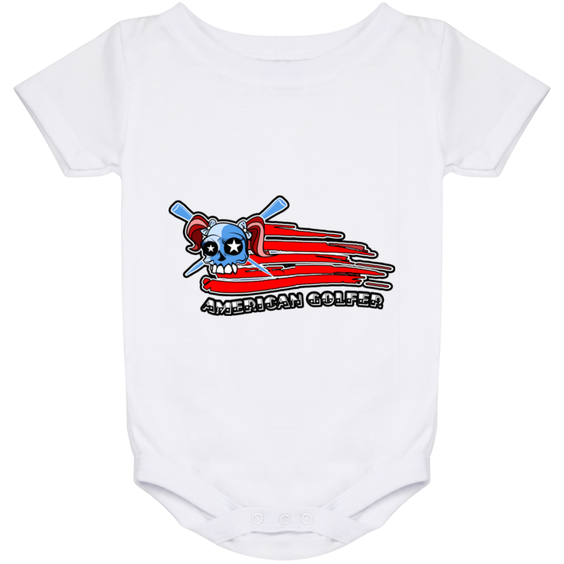 OPG Custom Design #12. American Golfer. Female Edition. Baby Onesie 24 Month