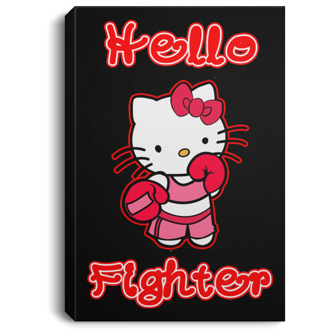 Artichoke Fight Gear Custom Design #13. Hello Fightter. Hello Kitty Parody. MMA. Portrait Canvas .75in Frame