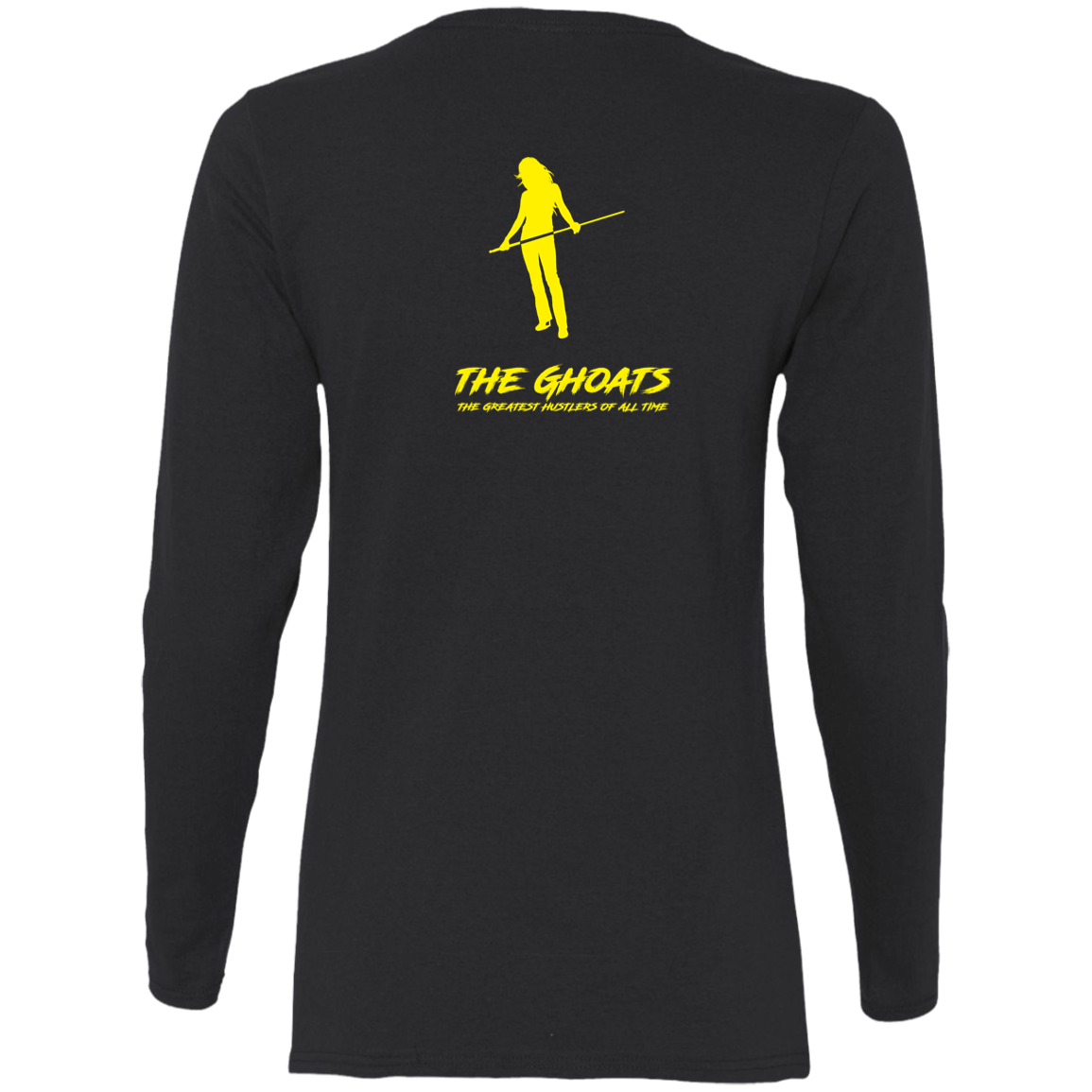 The GHOATS Custom Design. #34 Beware of Sharks. Play at Your Own Risk. (Ladies only version). Ladies' Cotton LS T-Shirt