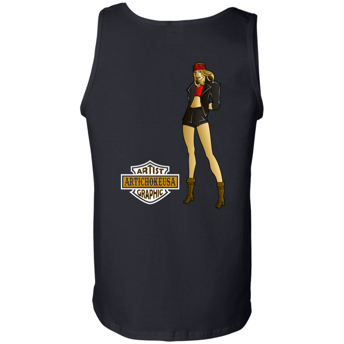 ArtichokeUSA Custom Design. Façade: (Noun) A false appearance that makes someone or something seem more pleasant or better than they really are. Men's 100% Cotton Tank Top