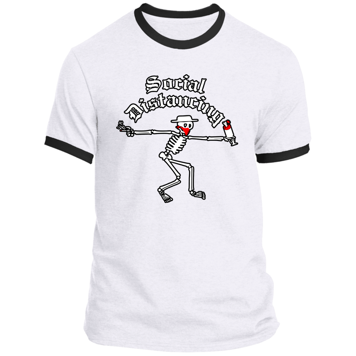 ArtichokeUSA Custom Design. Social Distancing. Social Distortion Parody. Ringer Tee