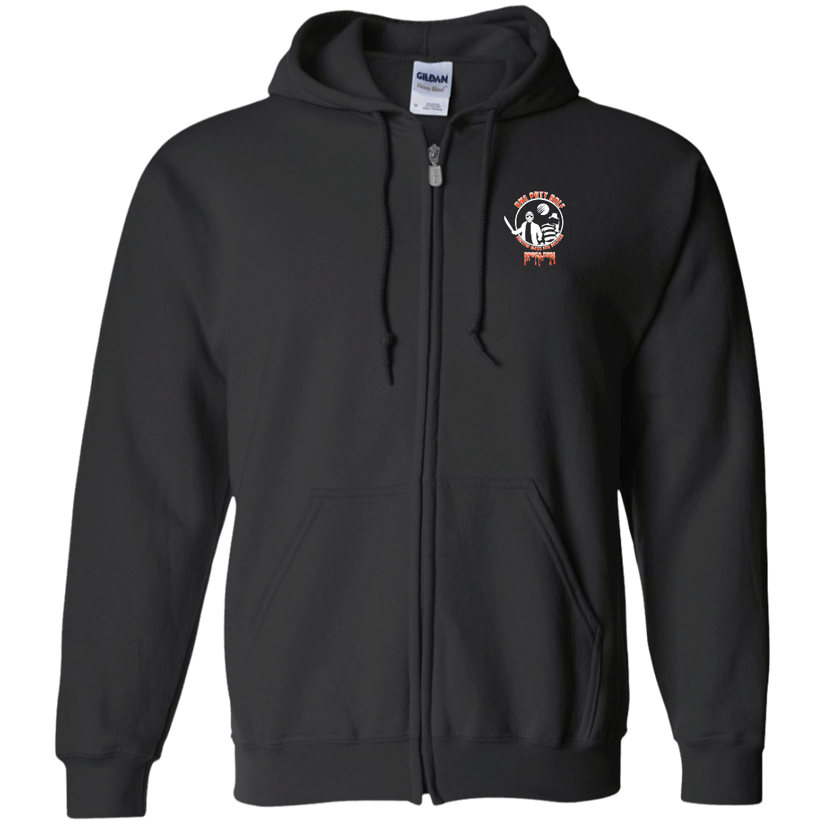 OPG Custom Design #23. Hack N Slice Golf. Freddy and Jason Fan Art. Zip Up Hooded Sweatshirt