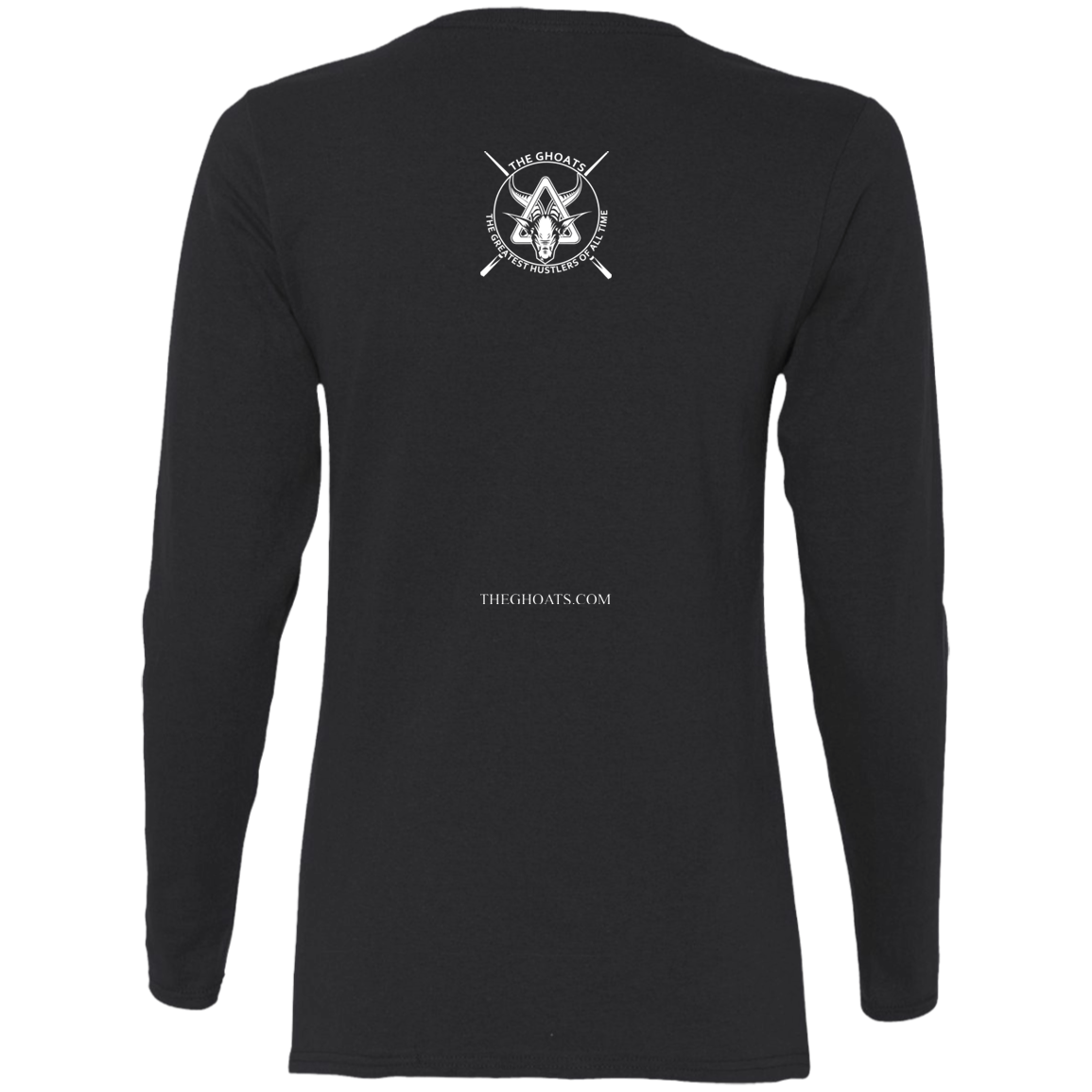 The GHOATS Custom Design #2. Baller. Shot Caller. Ladies' Cotton LS T-Shirt