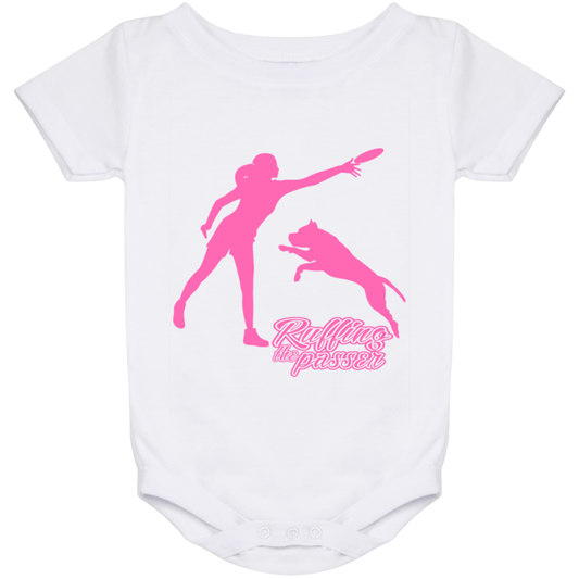 ArtichokeUSA Custom Design. Ruffing the Passer. Pitbull Edition. Female Version. Baby Onesie 24 Month