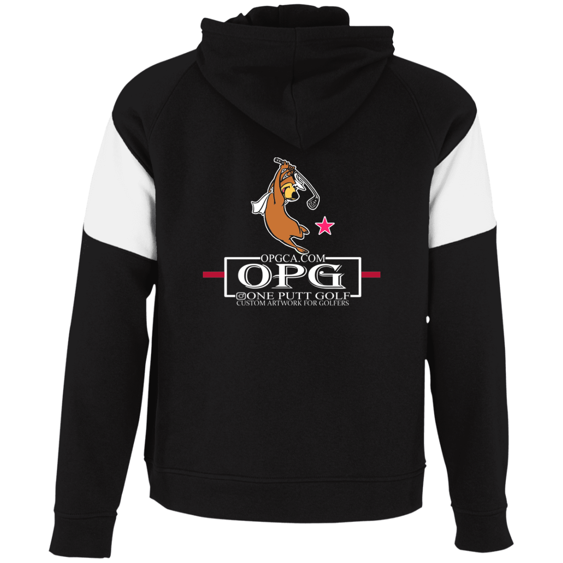 Custom Design #15. Golf Southern California with Yogi Fan Art. Youth Athletic Colorblock Fleece Hoodie
