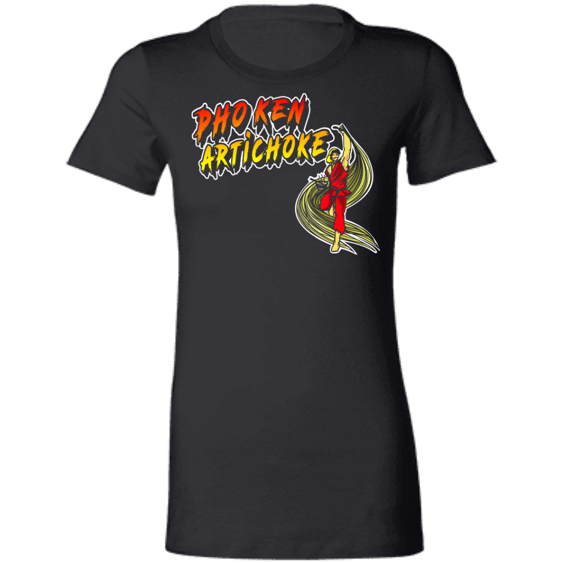 ArtichokeUSA Custom Design. Pho Ken Artichoke. Street Fighter Parody. Gaming. Ladies' Favorite T-Shirt