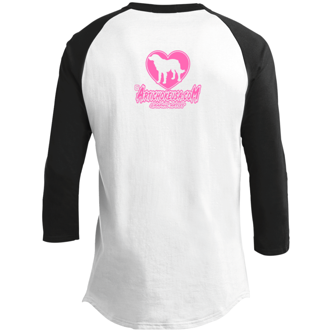 ArtichokeUSA Custom Design. Ruffing the Passer. Labrador Edition. Female Version. Youth 3/4 Raglan Sleeve Shirt