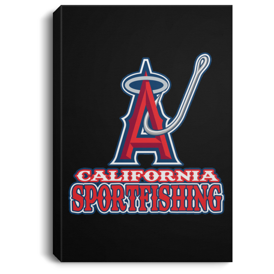 ArtichokeUSA Custom Design #4. California Anglers.California Sportsfishing. Angels of Anaheim from Orange County in California Parody. Portrait Canvas .75in Frame