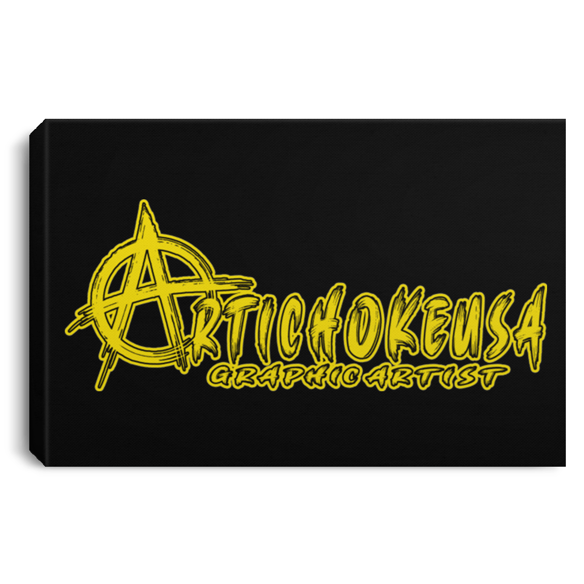 ArtichokeUSA custom design with text #18. Landscape Canvas .75in Frame