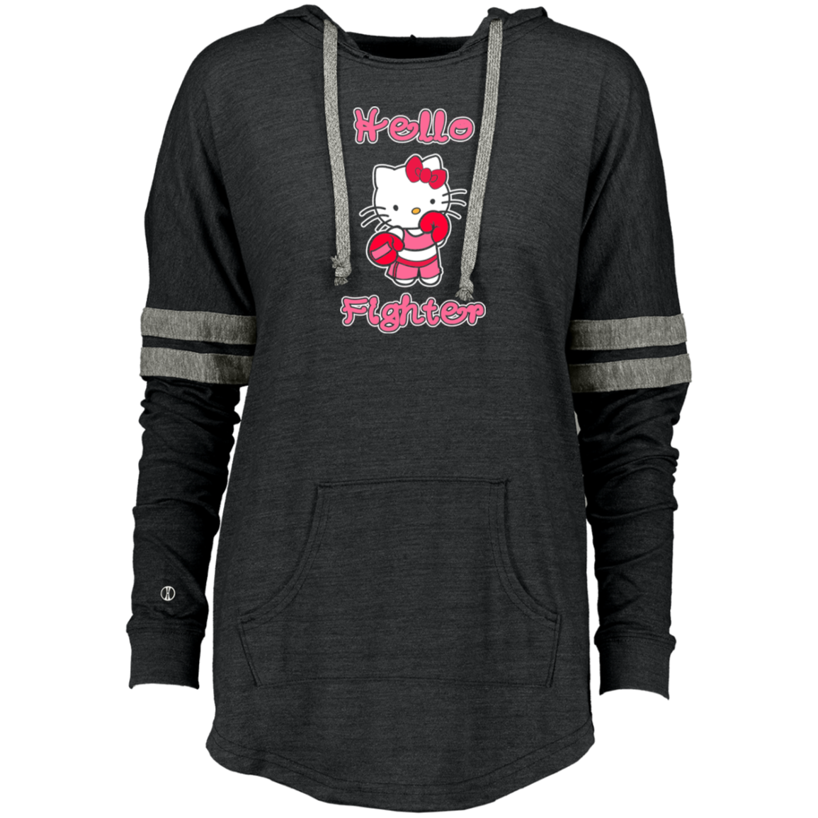 Artichoke Fight Gear Custom Design #13. Hello Fighter. Hello Kitty Parody Fan Art. MMA. Ladies Low Key Hoodie