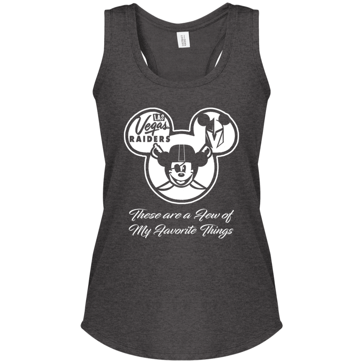 ArtichokeUSA Custom Design. Las Vegas Raiders & Mickey Mouse Mash Up. Fan Art. Parody. Ladies' Tri Racerback Tank