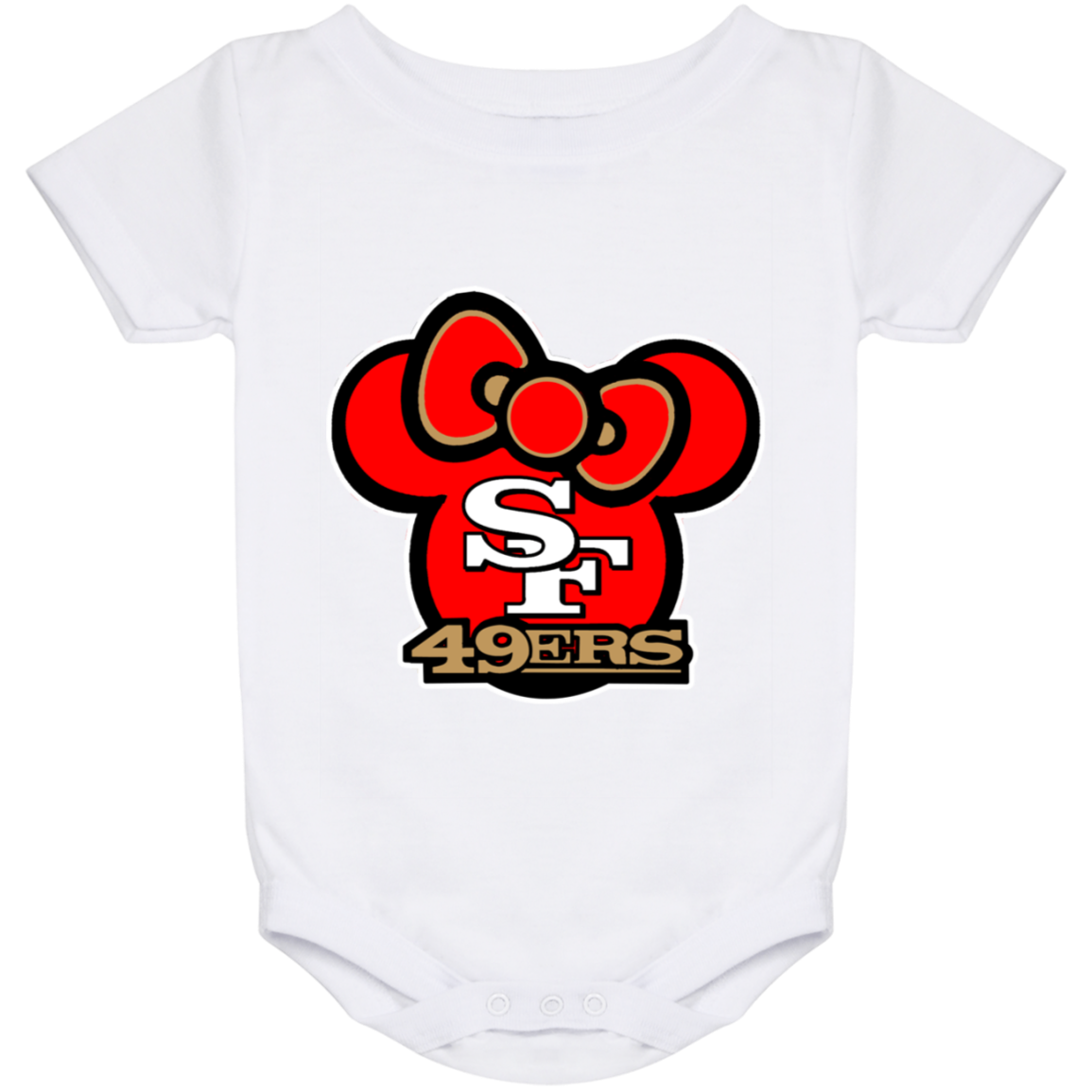 ArtichokeUSA Custom Design #51. Hello 49ers. SF 49ers/Hello Kitty Parody. TV Sports. Baby Onesie 24 Month