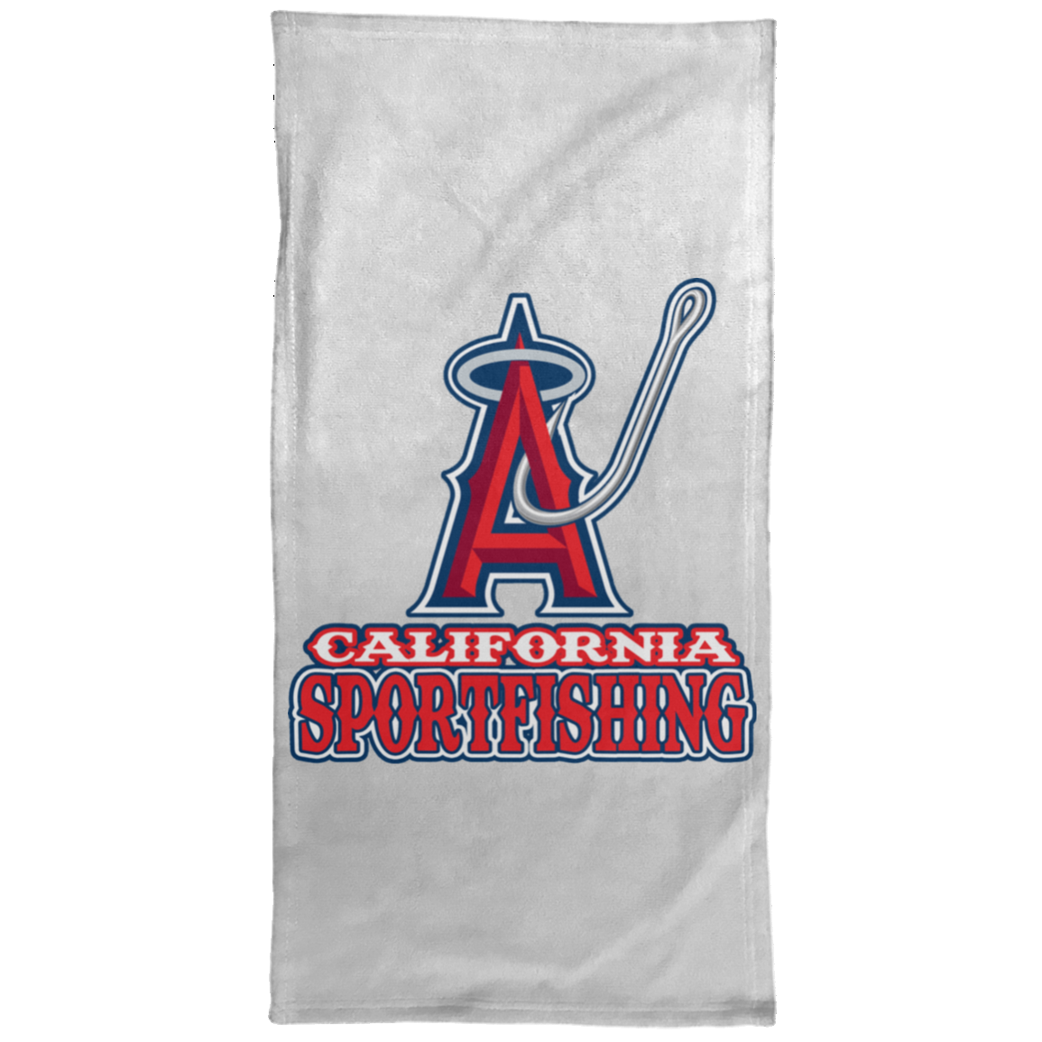 ArtichokeUSA Custom Design #4. California Anglers.California Sportsfishing. Angels of Anaheim from Orange County in California Parody. Hand Towel - 15x30