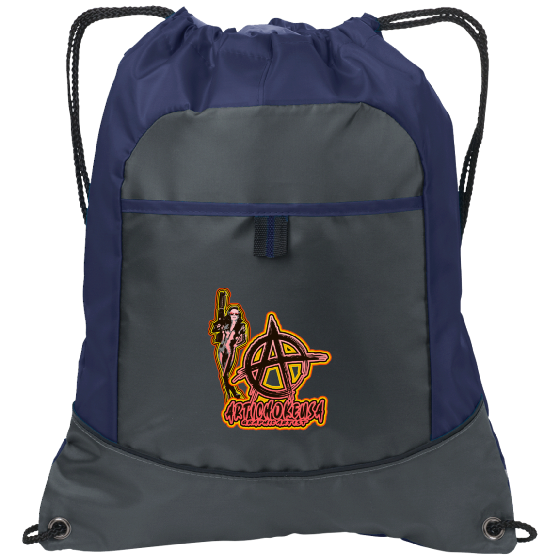 ArtichokeUSA Character and Font design. Let's Create Your Own Team Design Today. Mary Boom Boom. Pocket Cinch Pack