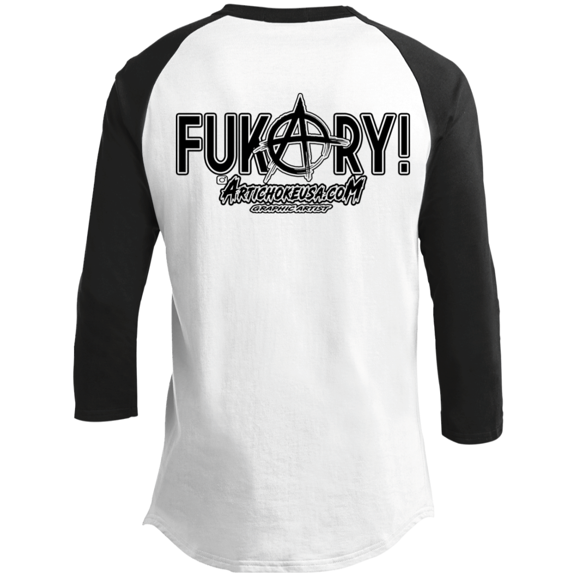 ArtichokeUSA Custom Design. FUKCERY. The New Bullshit. 3/4 Raglan Sleeve Shirt