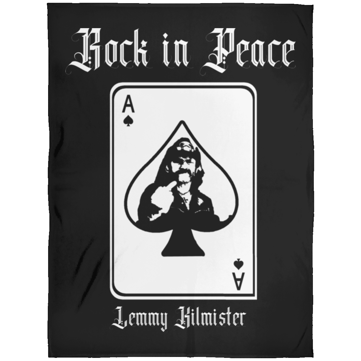 ArtichokeUSA Custom Design. Lemmy Kilmister "Ace of Spades" Tribute Fan Art Version 2 of 2. Fleece Blanket 60x80