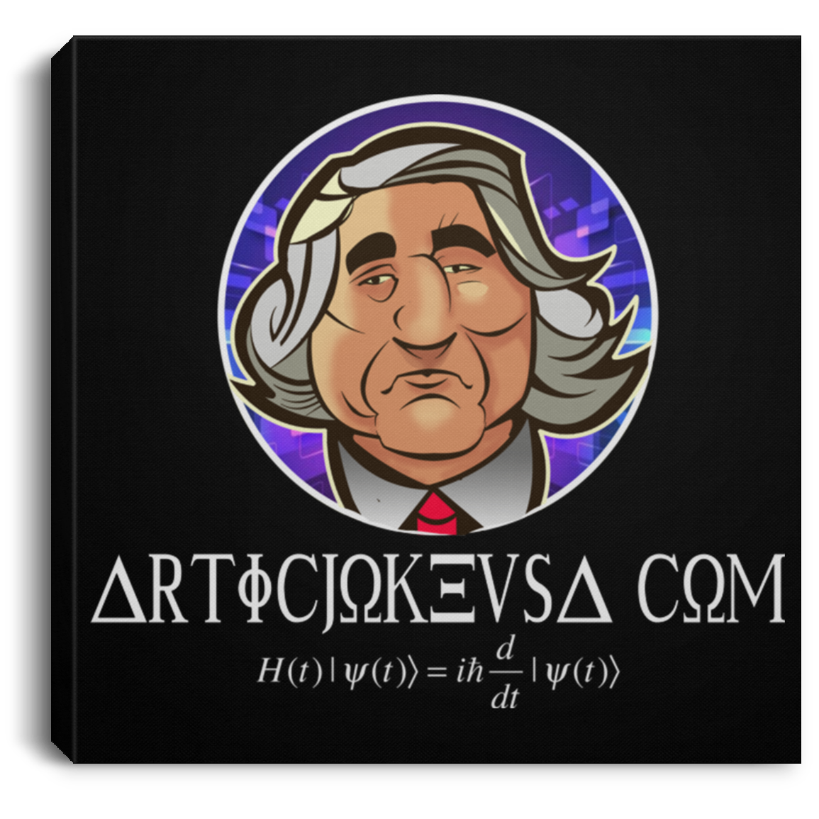ArtichokeUSA Custom Design. Michio Kaku Fan Art. Square Canvas .75in Frame