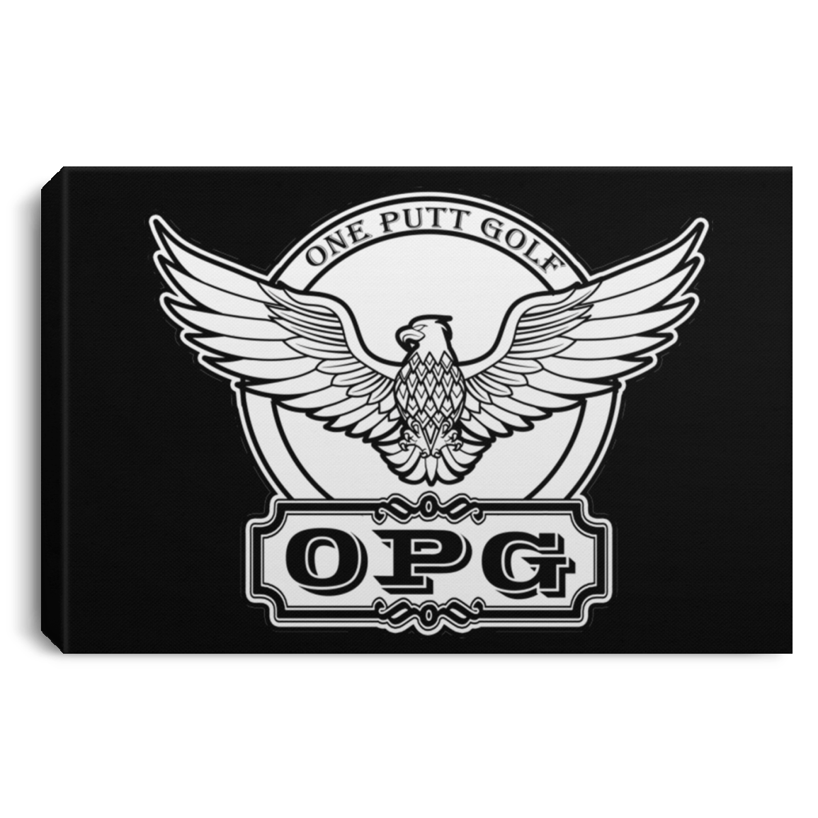 OPG Custom Design #00. OPG - One Putt Golf. Front and Back Design. Landscape Canvas .75in Frame