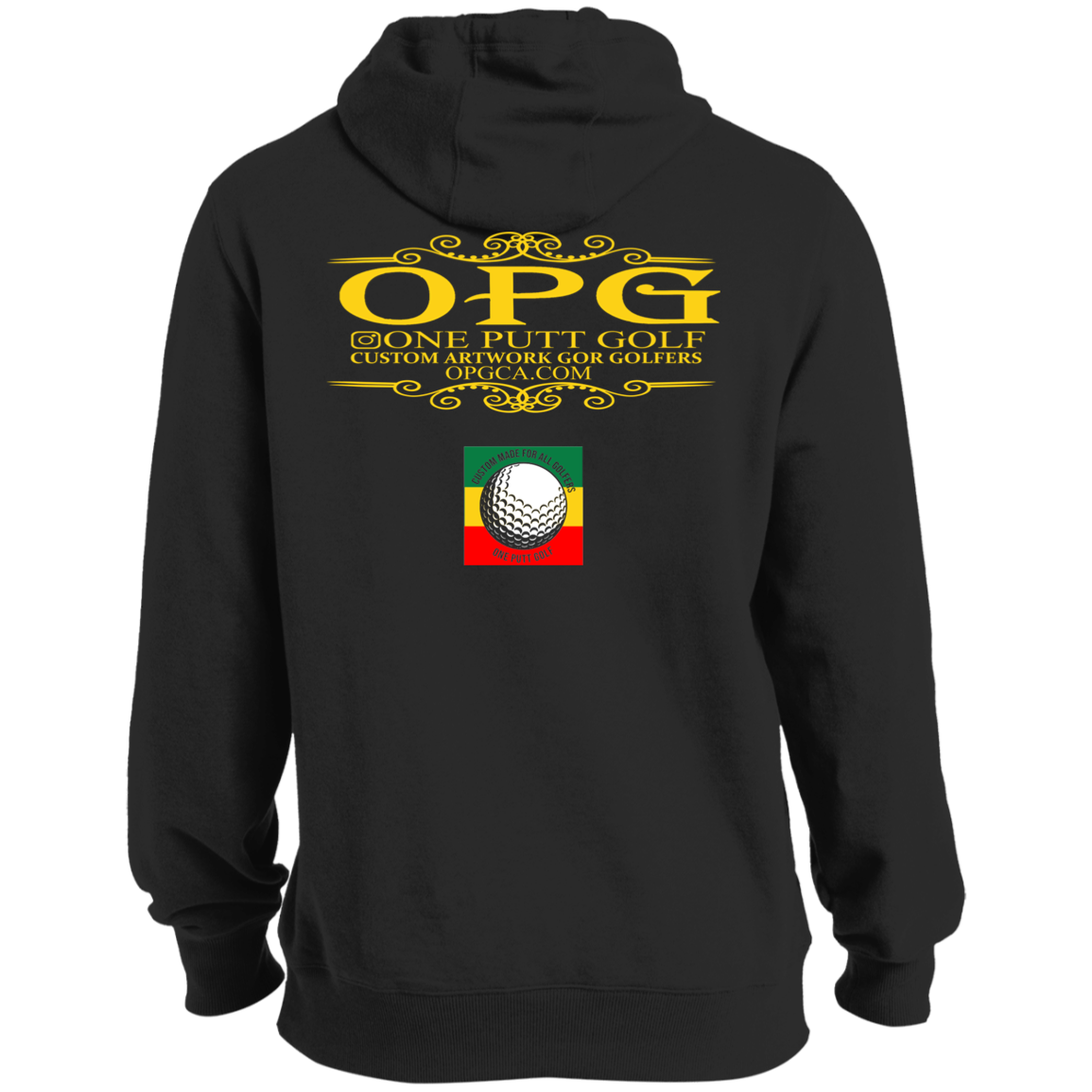 OPG Custom Design #22. One Putt / One Love Parody with Fan Art. Female Edition. Tall Pullover Hoodie