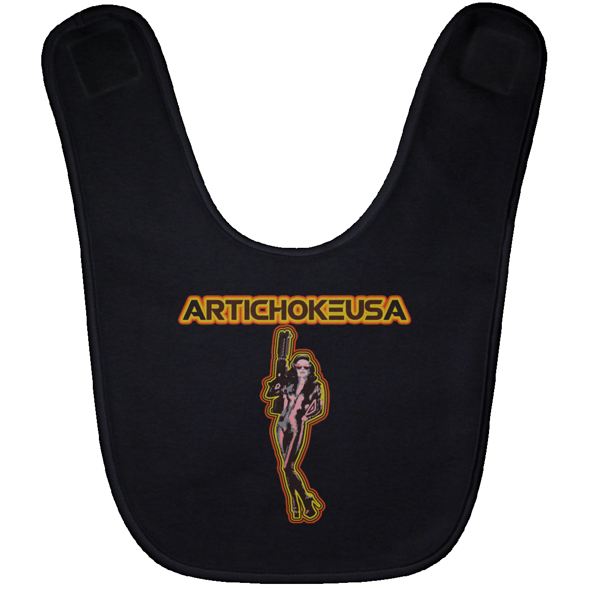 ArtichokeUSA Character and Font design. Let's Create Your Own Team Design Today. Mary Boom Boom. Friends Parody. Baby Bib