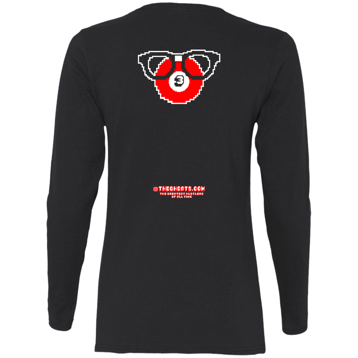 The GHOATS Custom Design. #24 POOL N3RD. Ladies' Cotton LS T-Shirt