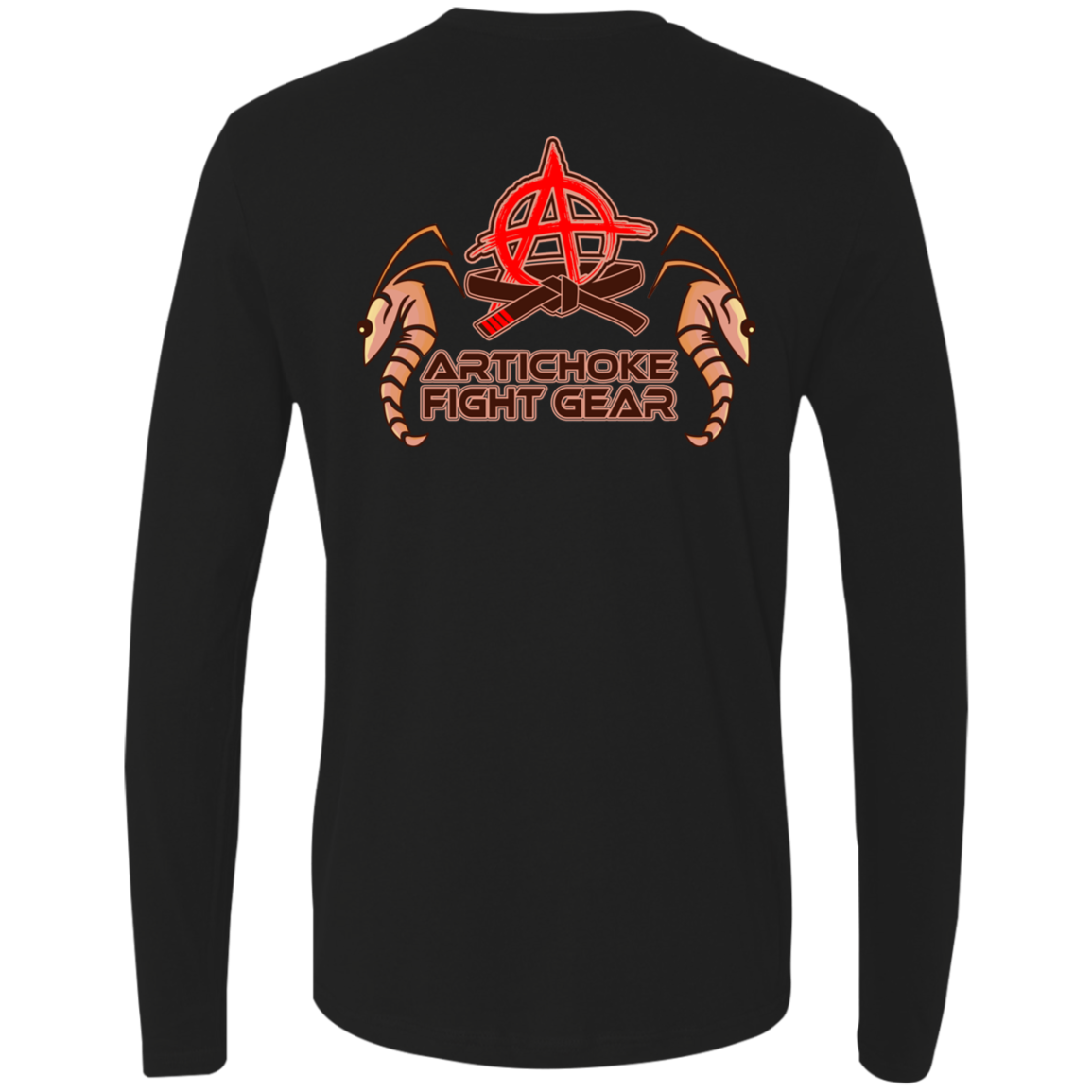 Artichoke Fight Gear Custom Design #3. Shrimpin aint easy. It's a Jiu Jitsu Thing. Men's 100% combed ring-spun cotton long sleeve
