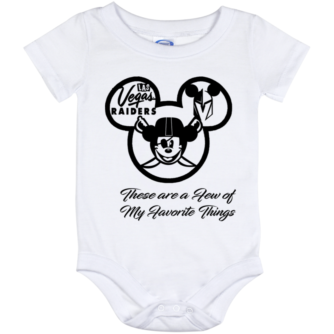 ArtichokeUSA Custom Design. Las Vegas Raiders & Mickey Mouse Mash Up. Fan Art. Parody. Baby Onesie 12 Month