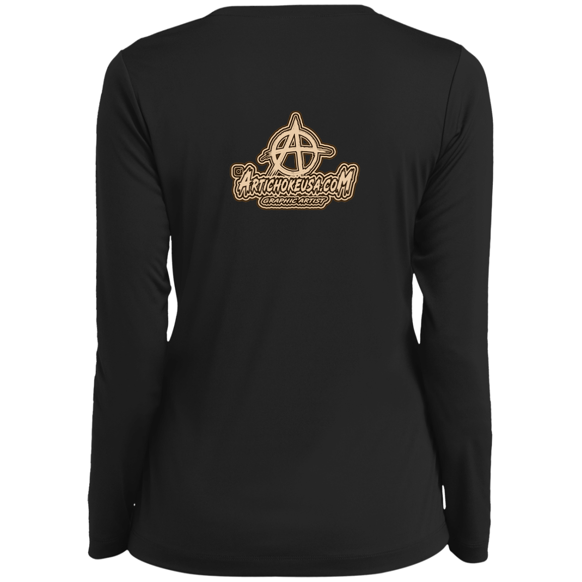 ArtichokeUSA Character and Font design. Let's Create Your Own Team Design Today. Mullet Mike. Ladies’ Long Sleeve Performance V-Neck Tee